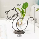 Simple Cat Iron Flower Hydroponic Arrangement Vase