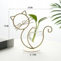 Simple Cat Iron Flower Hydroponic Arrangement Vase