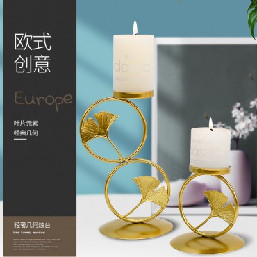 Cross-border hot-selling creative Nordic retro golden candlestick candle holder