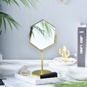 Nordic wholesale desktop wrought iron makeup home girl dressing diamond golden mirror