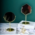 Nordic wholesale desktop wrought iron makeup home girl dressing diamond golden mirror