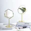 Nordic wholesale desktop wrought iron makeup home girl dressing diamond golden mirror