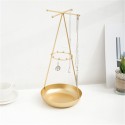 Golden metal high-endshop window display jewelry bracelet earrings necklace storage rack