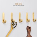 Brass nail-free Nordic golden wall strong adhesive kitchen bathroom load-bearing seamless coat hook