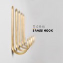 Brass nail-free Nordic golden wall strong adhesive kitchen bathroom load-bearing seamless coat hook